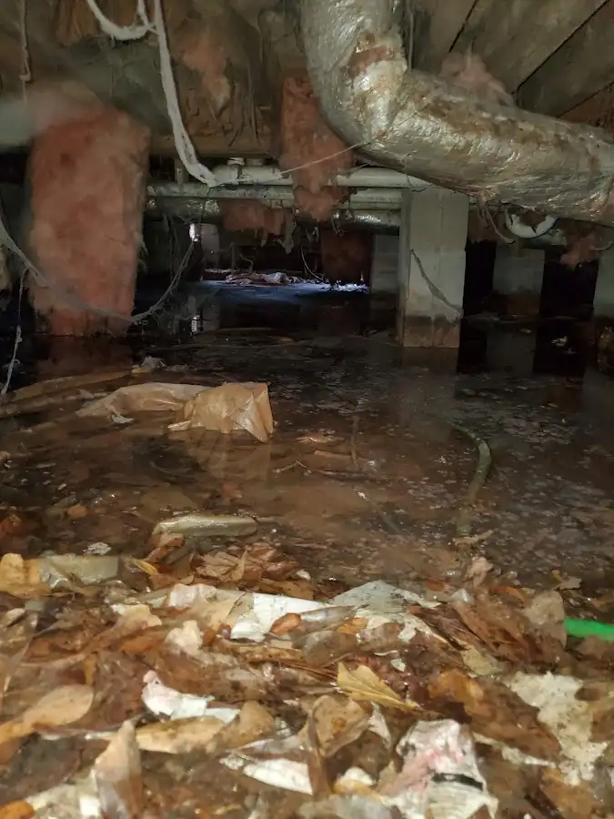 Crawl space flood assessment for Commercial Water Damage Restoration in Deschutes River Woods