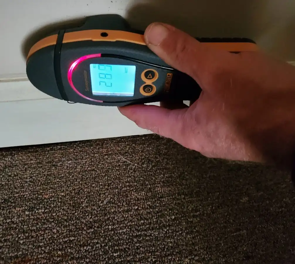 Moisture detection at baseboard during Mold Inspection & Testing in Deschutes River Woods